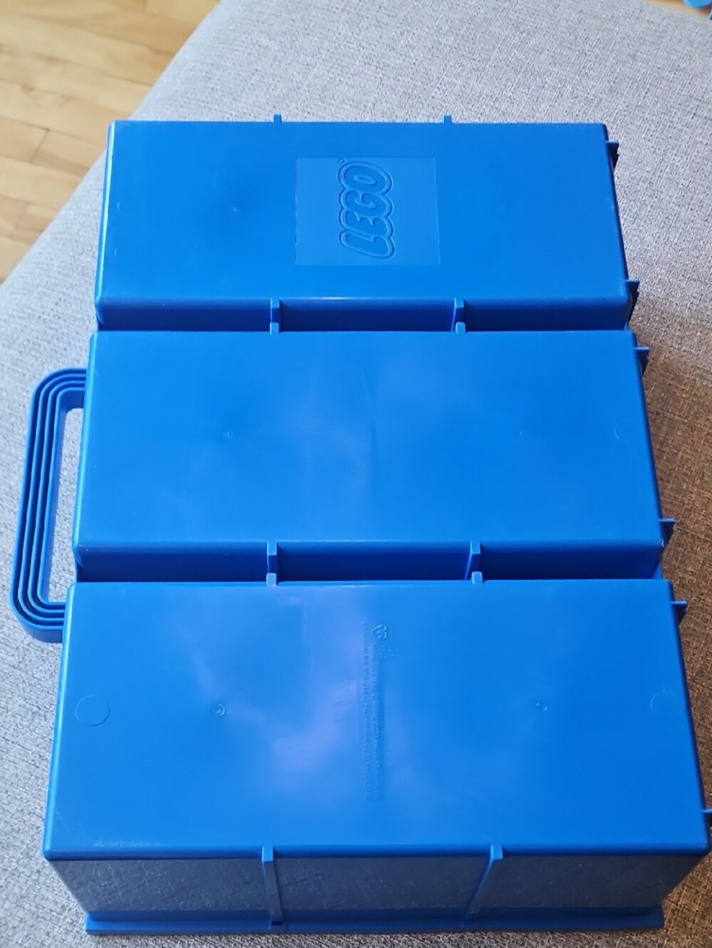 Lego Blue Case with Three Green Baseplates - Vintage - Picture 2 of 3